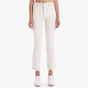 Mother Superior Hustler Patch Pocket Flood Jeans 31 Act Natural White Denim 70s